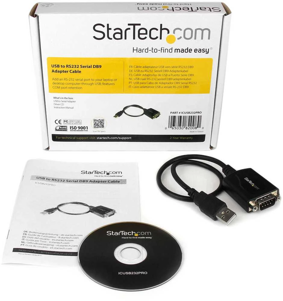 USB laidas DB-9 Startech ICUSB232PRO 0,3 m Juoda