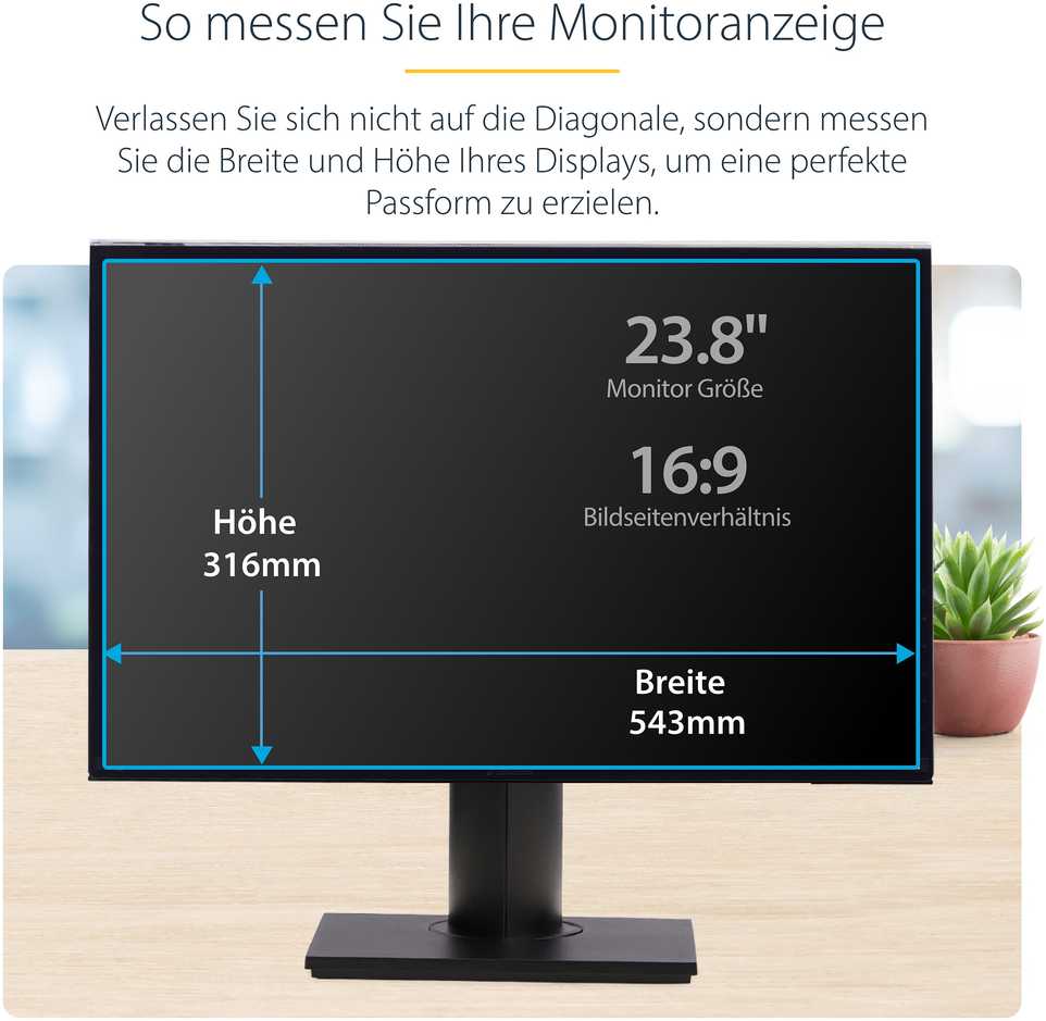 StarTech 23.8IN MONITORIUS PRIVACY SCREEN/HANGING ACRYLIC FILTER/SHIELD