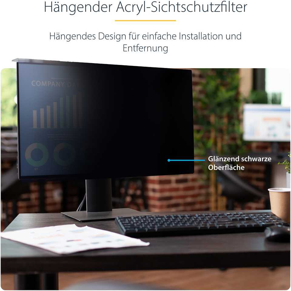 Filtras StarTech StarTech 2469A-PRIVACY-SCREEN filtras do ekranu 61 cm (24'') Monitorius Bezramkowy filtras prywatności na wyswietlacz
