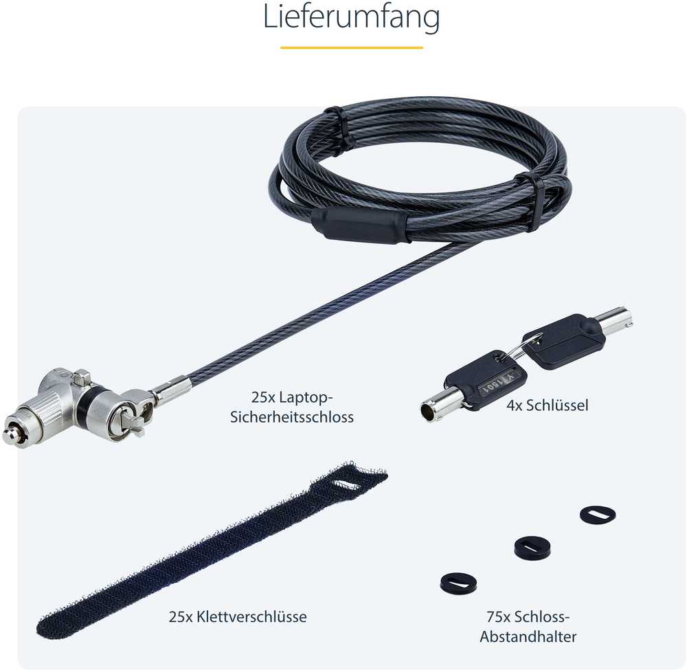 Linka zabezpieczająca StarTech 2 m (UNIVKA25-LAPTOP-LOCK)