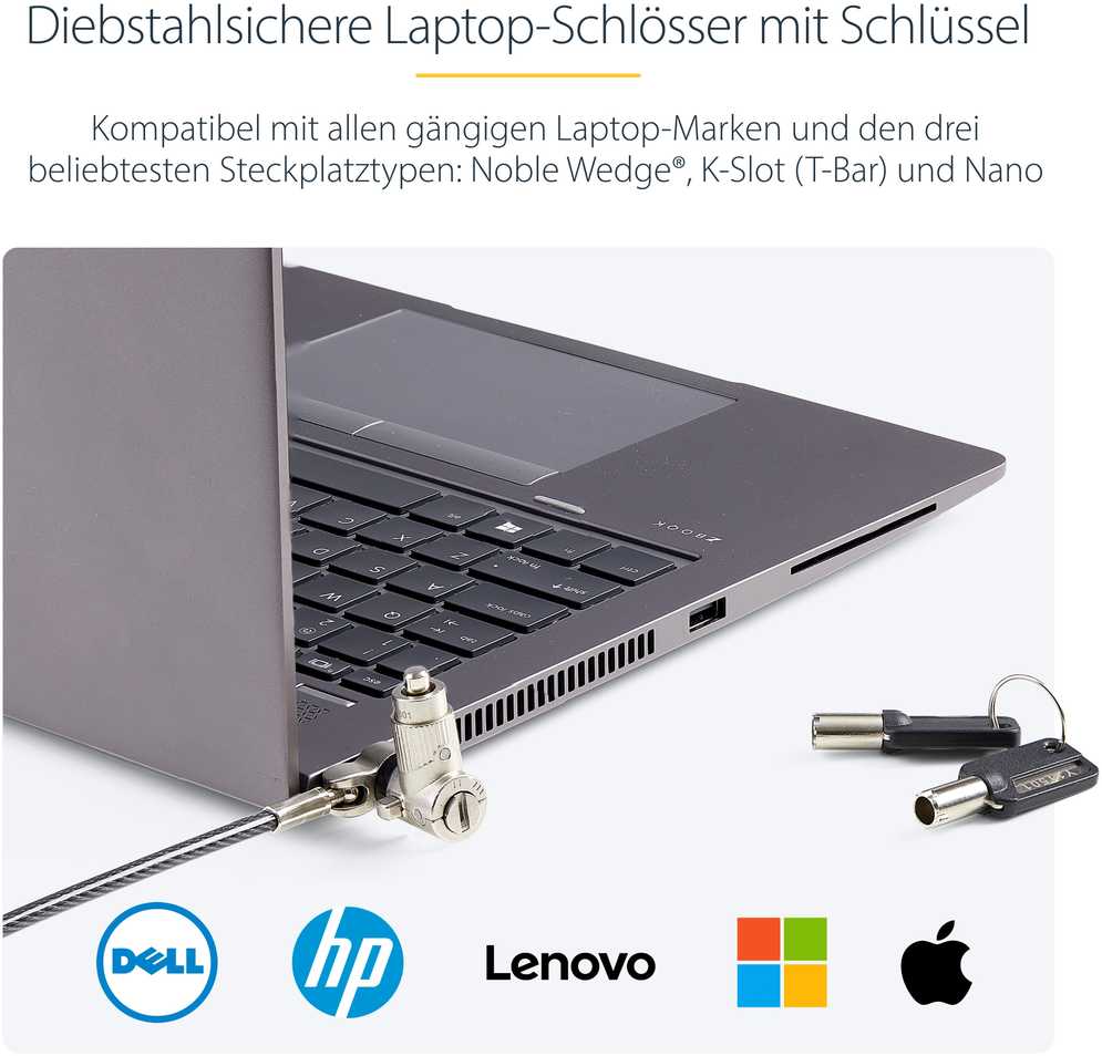 Linka zabezpieczająca StarTech 2 m (UNIVKA25-LAPTOP-LOCK)