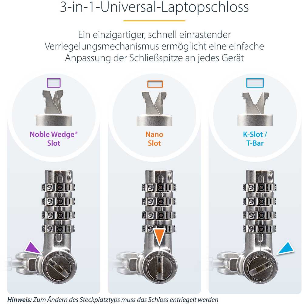 Linka zabezpieczająca StarTech 2 m (UNIVKA25-LAPTOP-LOCK)