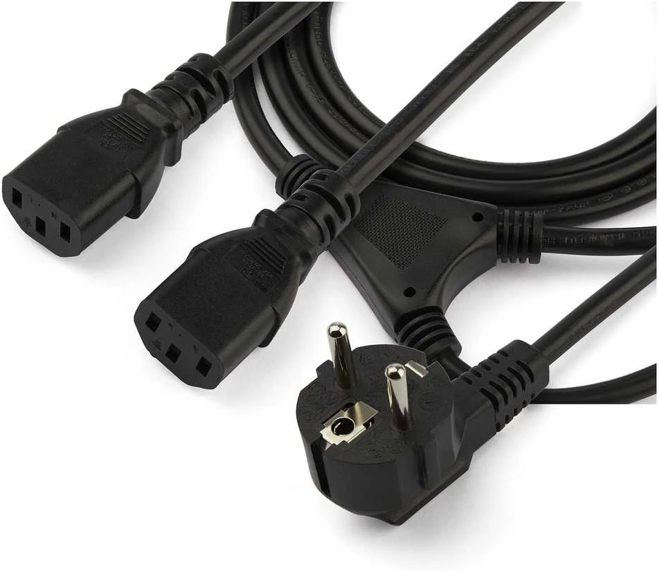 StarTech StarTech 2M SCHUKO CEE7 IKI 2X C13 CORD maitinimo kabelis.