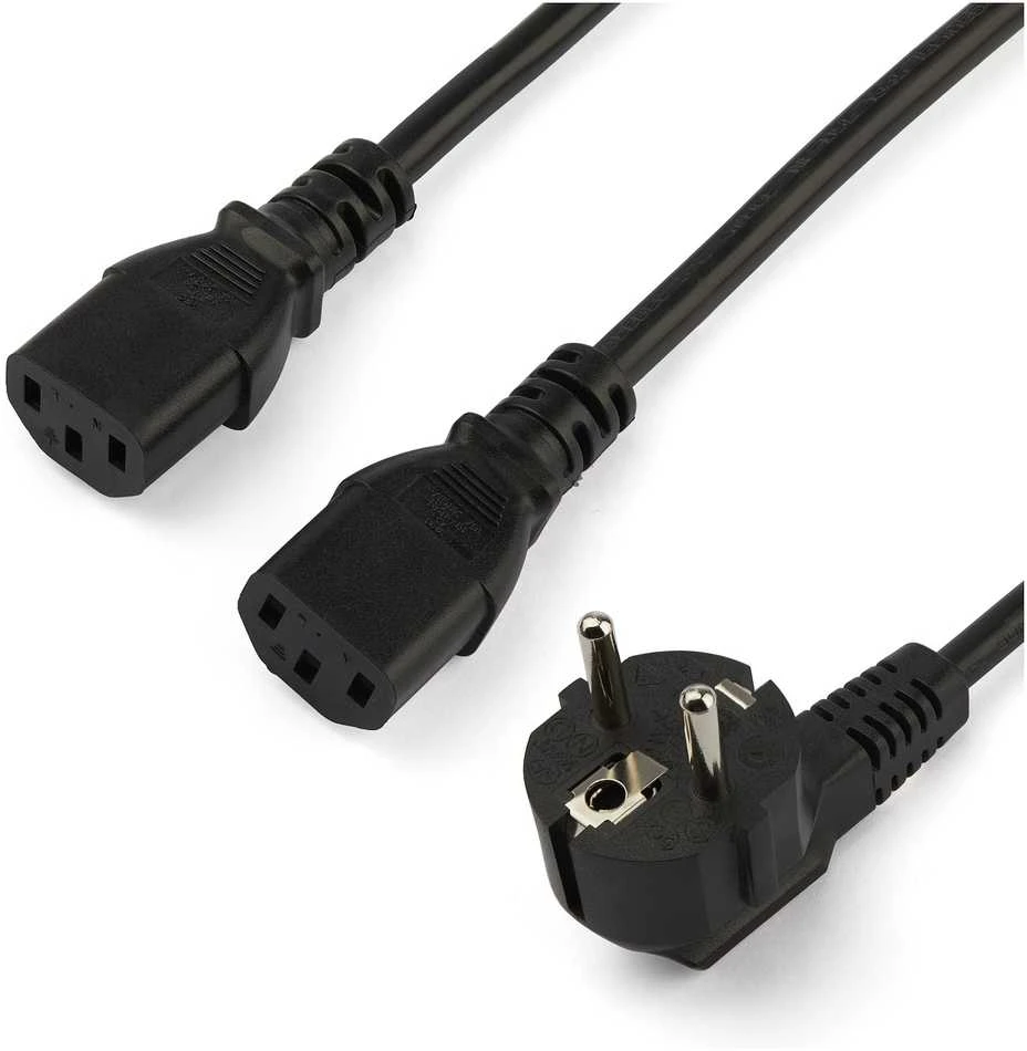 StarTech StarTech 2M SCHUKO CEE7 IKI 2X C13 CORD maitinimo kabelis.