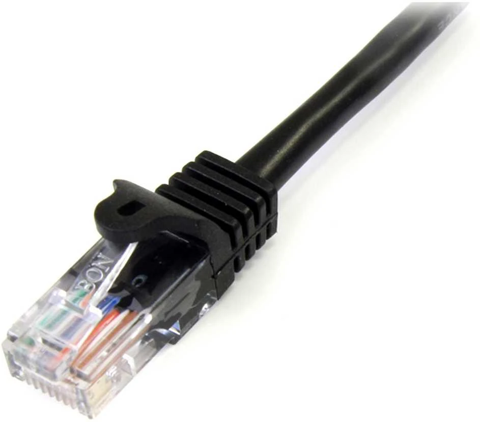 StarTech.com 45PAT2MBK tinklo kabelis 2 m Cat5e U/UTP (UTP) Juoda