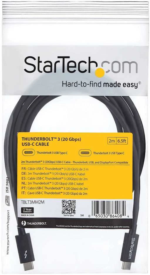 Kabelis USB StarTech USB-C - USB-C 2 m Juodas (TBLT3MM2M)