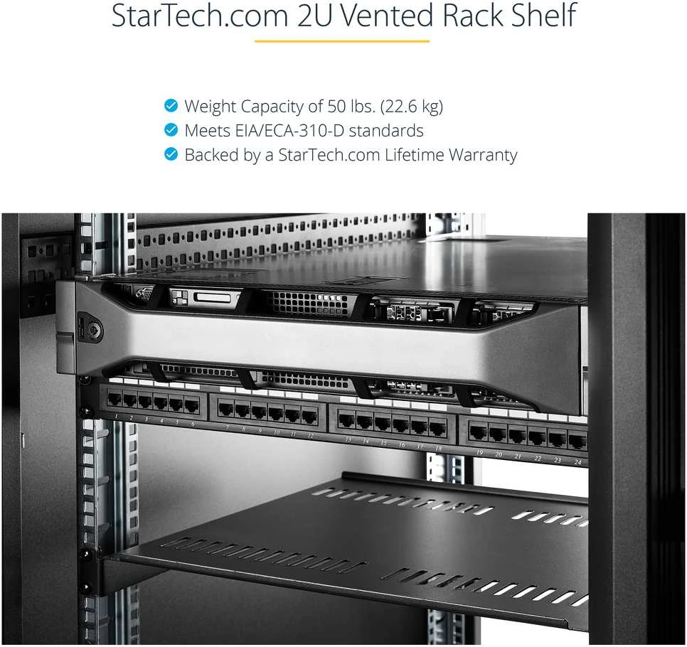 StarTech 19'' 2U lentyna Juoda (CABSHELFV)