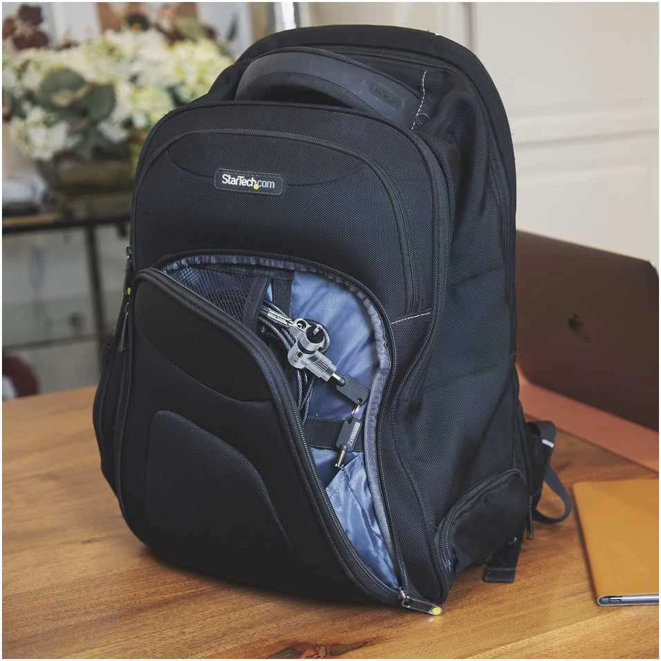 „StarTech 3-in-1“ universalus nešiojamojo kompiuterio užraktas / 6,6 pėdų pagrindinio rakto apsaugos kabelis