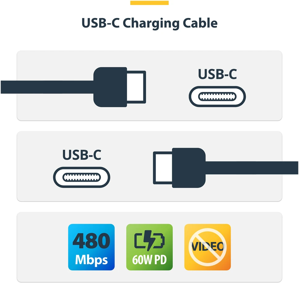 StarTech 3M USB-C Įkrovimo kabelis / MAITINIMO PRISTATYMAS M/M TYPE-C
