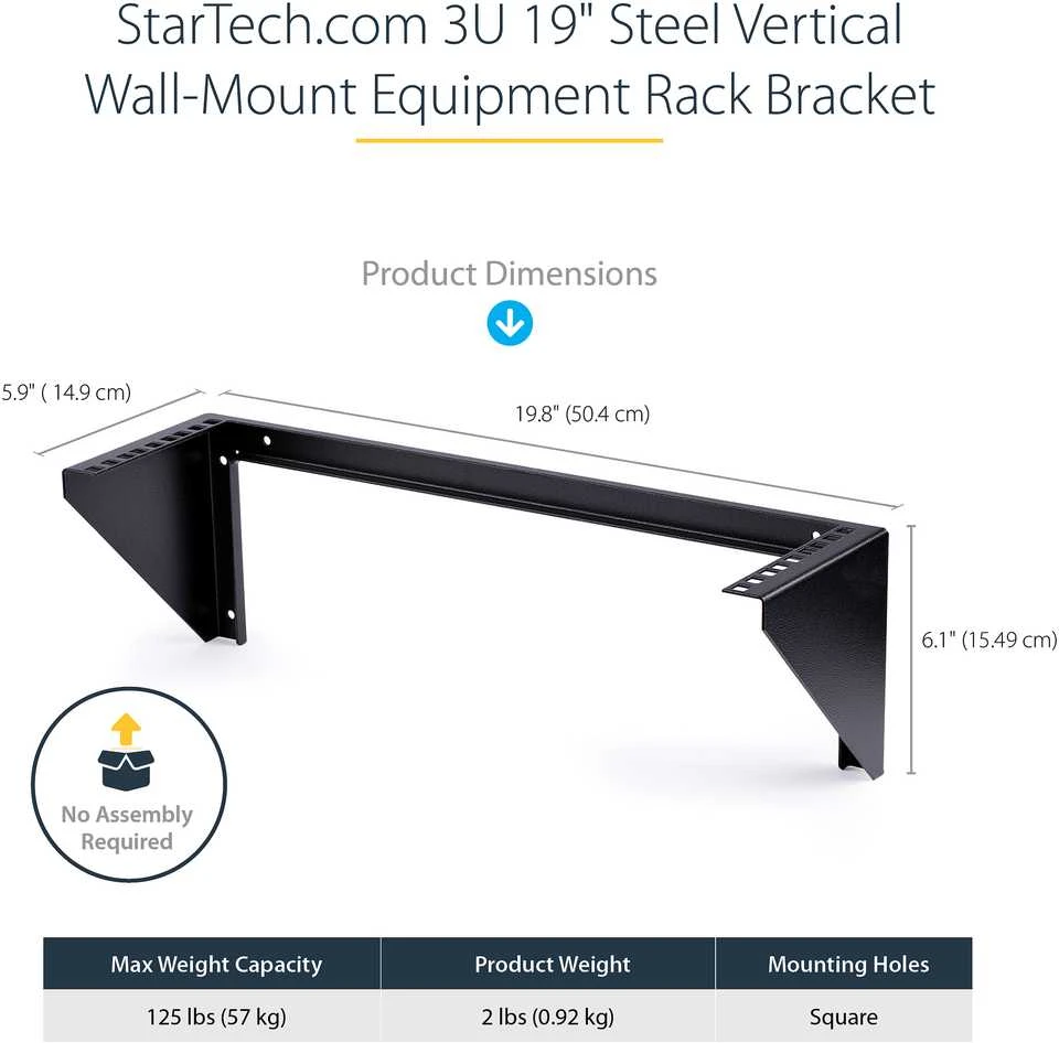„StarTech“ 19 colių 3U vertikalus sieninis rėmas (RK319WALLV)
