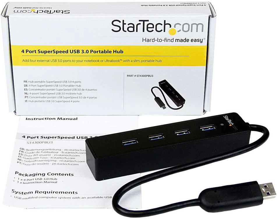 StarTech USB 3.0 HUB 4 prievadai juodi