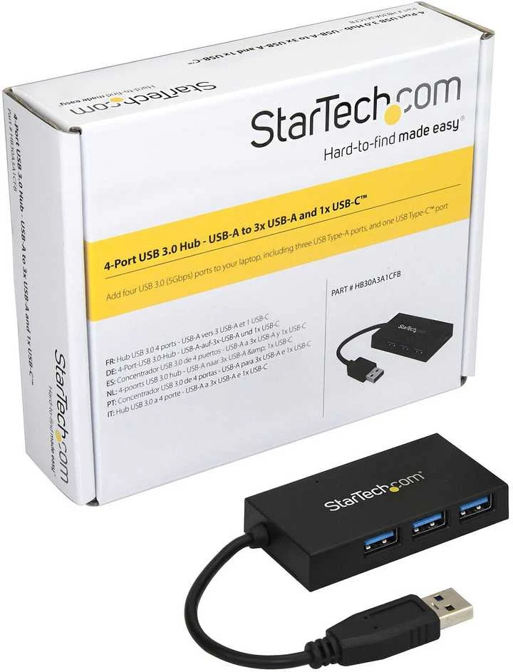 HUB USB StarTech 1x USB-C + 3x USB-A 3.0 (HB30A3A1CFB)