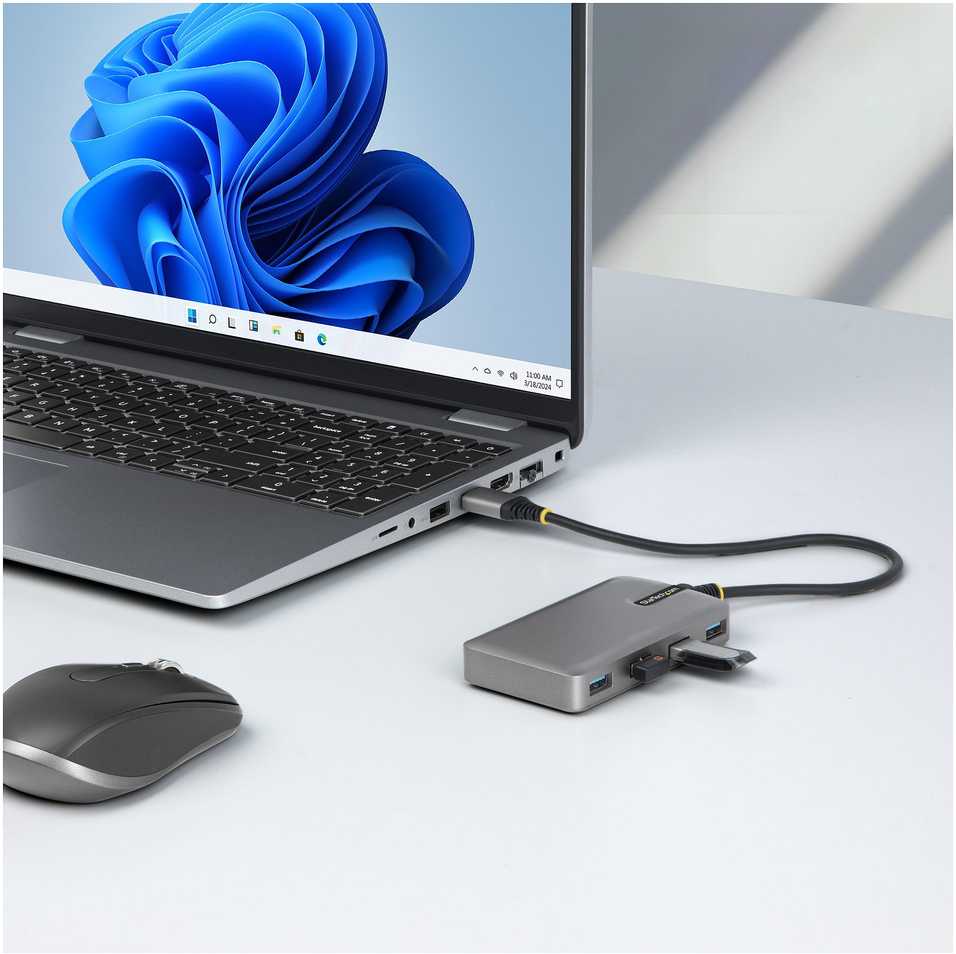 HUB USB StarTech STARTECH.COM 4-Port USB-A Hub 5Gbps Busbetrieben Typ A auf 4x USB-A 3.0 Hub USB-C-įkroviklis Port Mini Reisehub-Verteiler USB Splitter