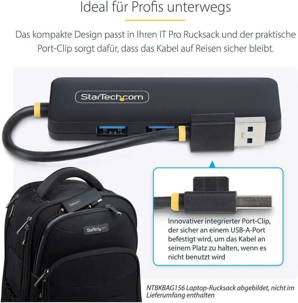 „StarTech“ 4 prievadų USB-A šakotuvas, 5 Gbps, nešiojamas / maitinamas