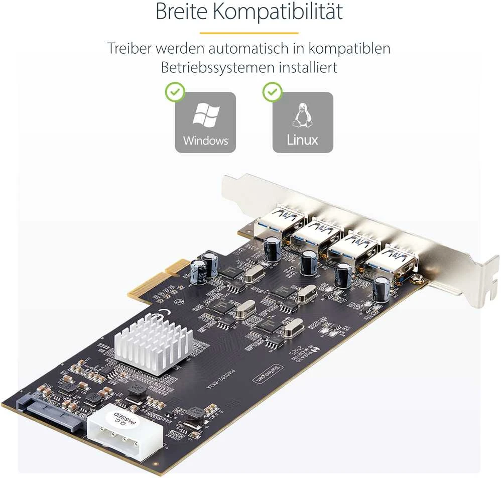 StarTech 4 PORT USB-A PCIE KORTELĖ 5GBPS/.