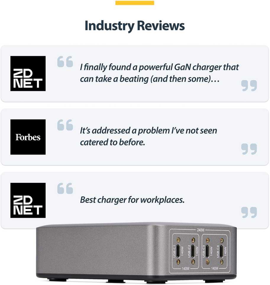 Įkroviklis StarTech USB-C 4 wyjścia 240W (424DUK-USB-C-CHARGER)