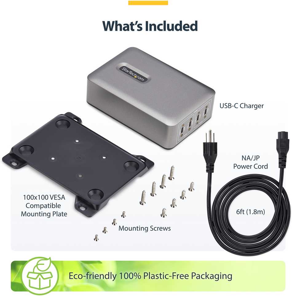 Įkroviklis StarTech USB-C 4 wyjścia 240W (424DUK-USB-C-CHARGER)