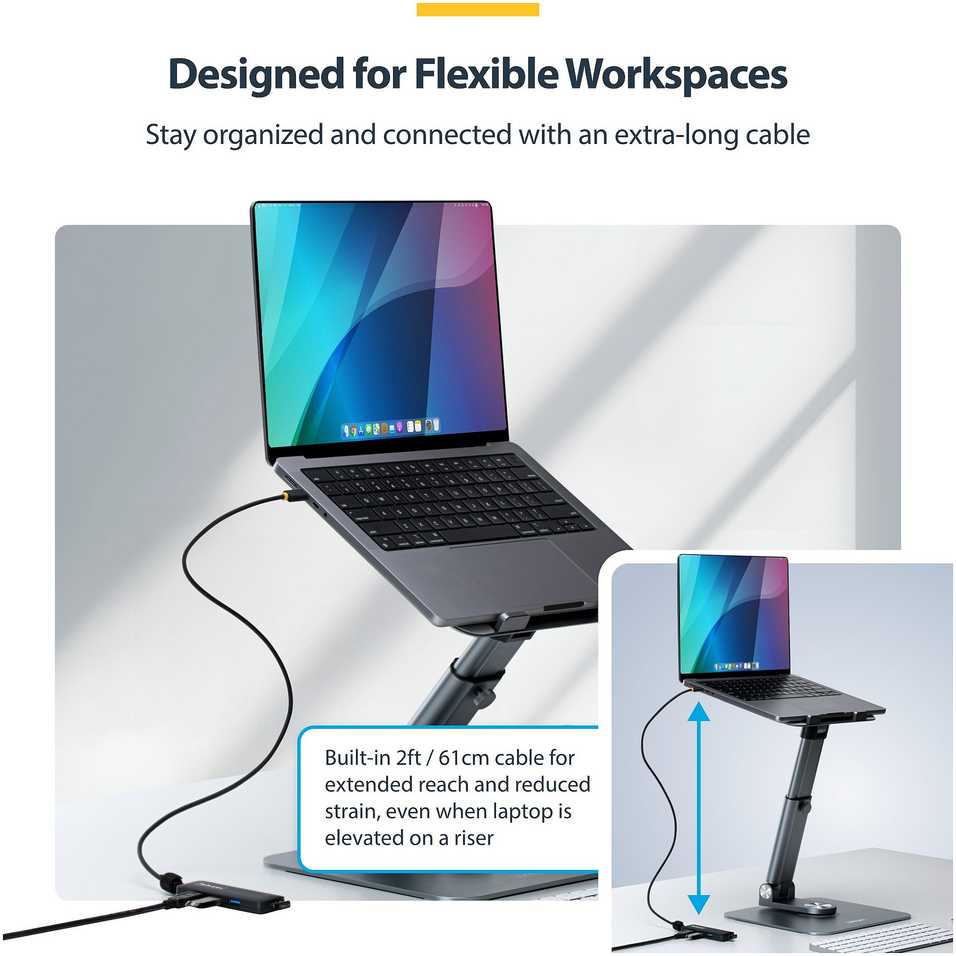 HUB USB StarTech 4-Port USB-C Hub USB 3.0 5Gbps mini rozdzielacz USB zasilany su magistrali su kablem 61cm USB-C do 4x USB-A Splitter