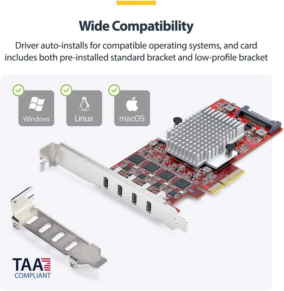 Karta jungiama į tinklą StarTech 4-PORT USB-C 10GB PCIE CARD