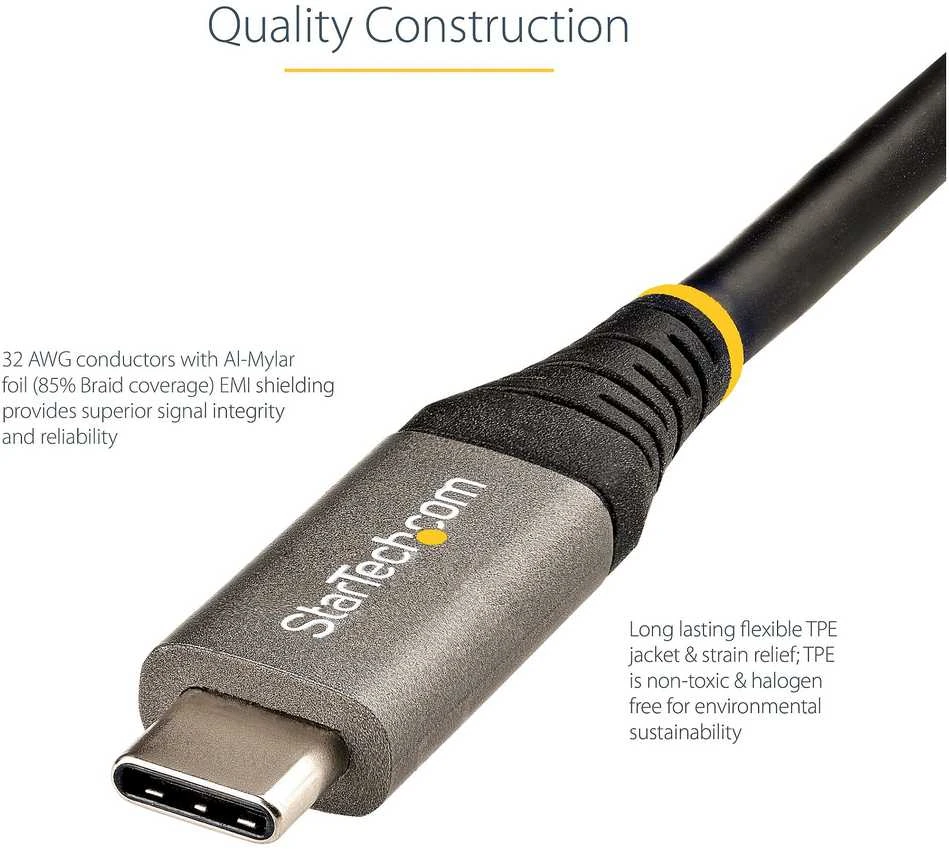 Kabelis USB StarTech USB-C - USB-C 0.5 m Juodas (USB31CCV50CM)