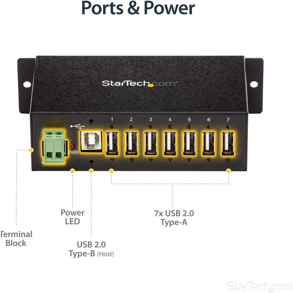 HUB USB StarTech 7x USB-A 2.0 (ST7200USBM)