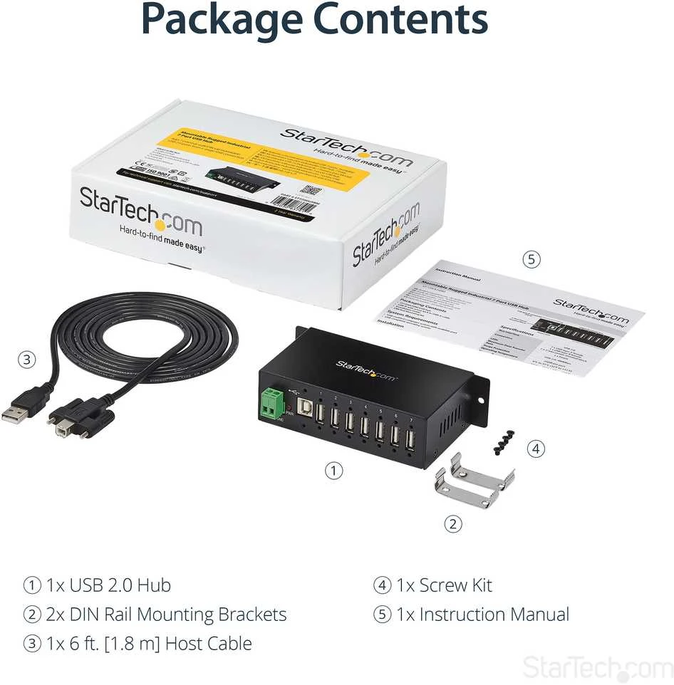 HUB USB StarTech 7x USB-A 2.0 (ST7200USBM)