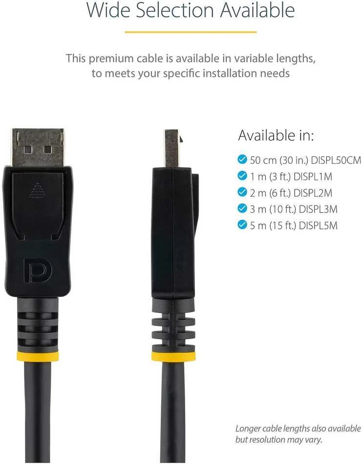 DisplayPort kabelis Startech DISPL3M 3 m 4K Ultra HD Juodas