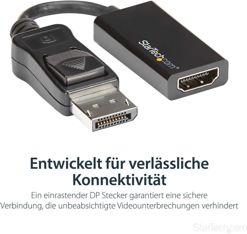 StarTech DP2HD4K60S DisplayPort aktyvusis adapteris 1x DP 1.4 kištukas iki 1x HDMI 2.0 A motelis