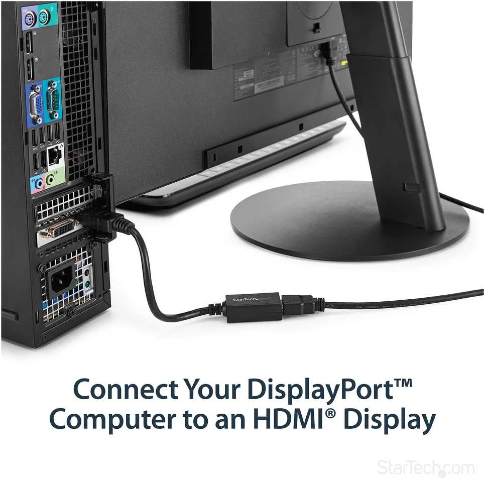 StarTech.com DP2HDMI2 vaizdo kabelio adapteris 0,21 m DisplayPort HDMI Juoda