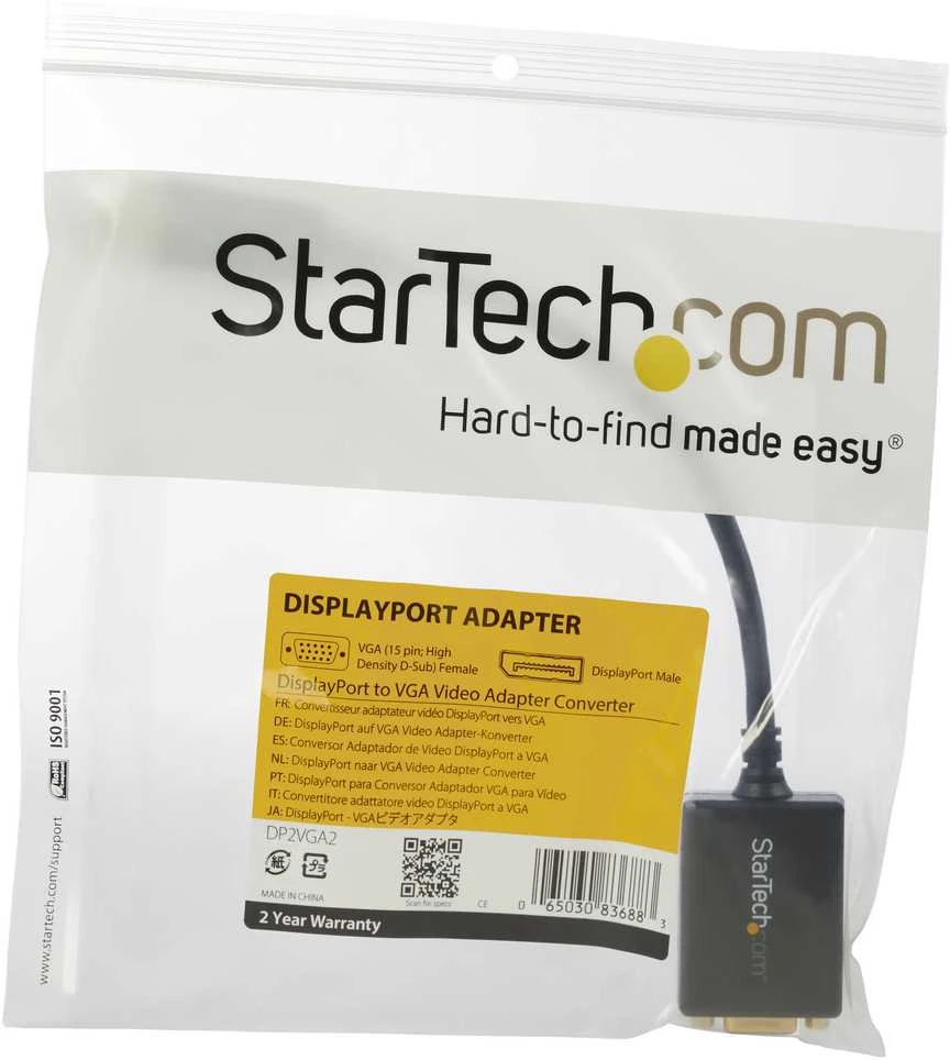 StarTech.com DP2VGA2 vaizdo signalo keitiklis Aktyvus vaizdo keitiklis 1920 x 1200 pikseliai