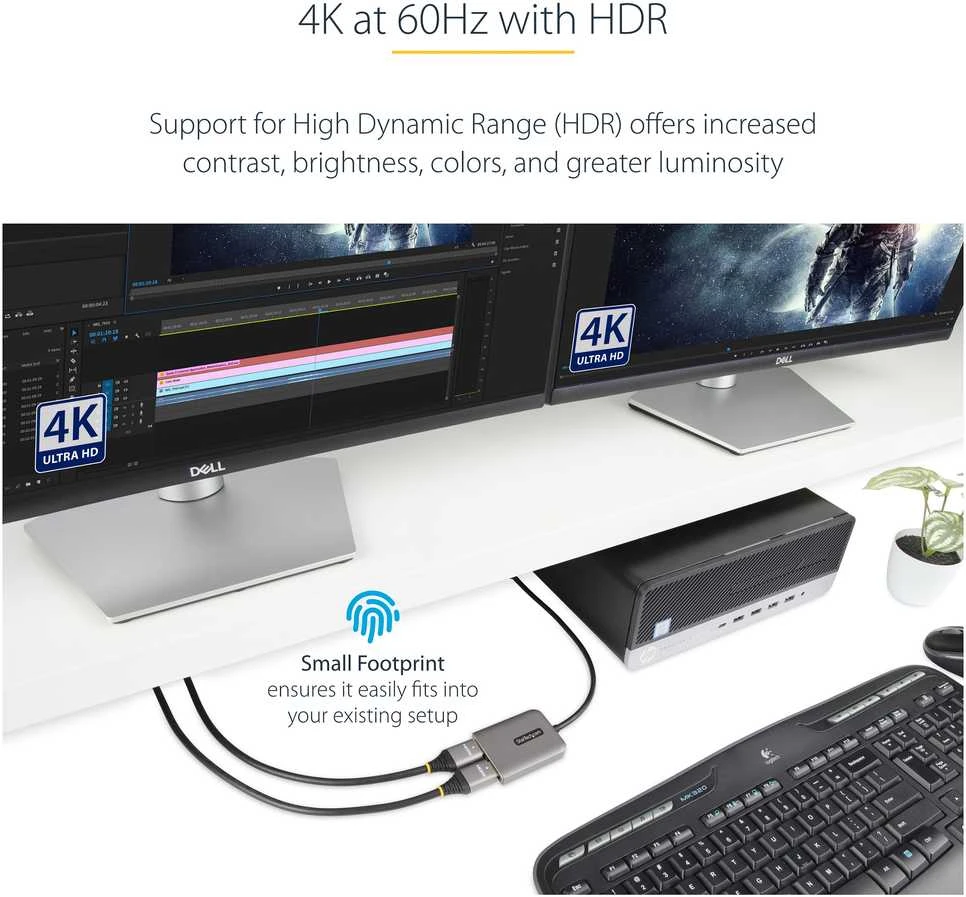 USB adapteris StarTech StarTech .com MST14D122HD kabelio adapteris 0, 3 m DisplayPort 2 x HDMI Juodas, Pilka
