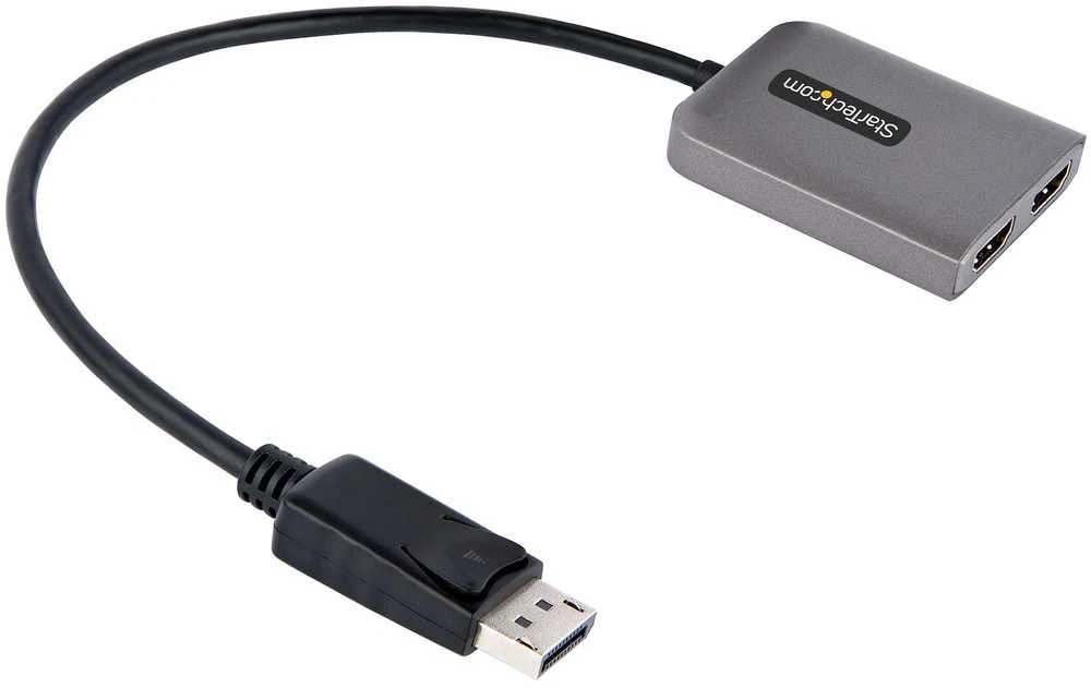 USB adapteris StarTech StarTech .com MST14D122HD kabelio adapteris 0, 3 m DisplayPort 2 x HDMI Juodas, Pilka