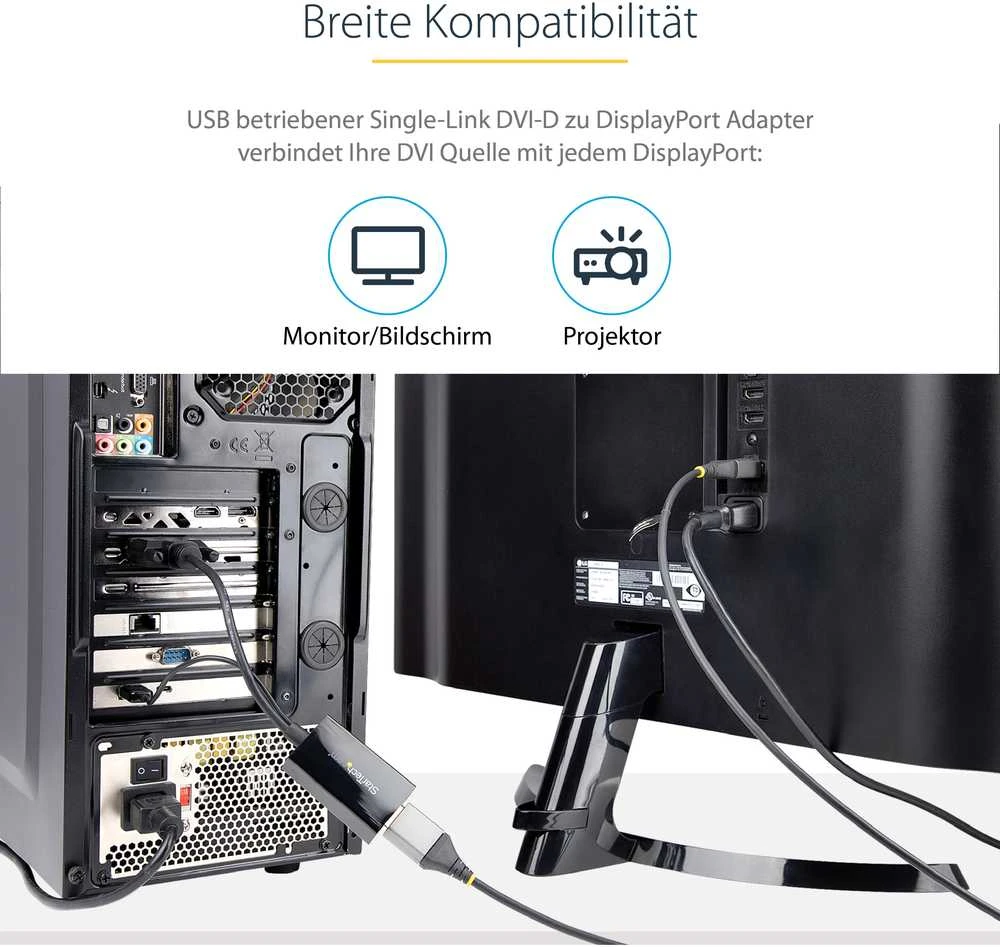 DisplayPort - DVI adapteris Startech DVI2DP2 Juoda