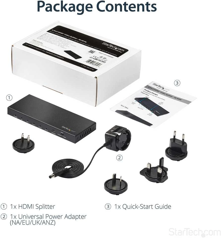 StarTech 4 HDMI prievadas Splitter 4K 60Hz F / F