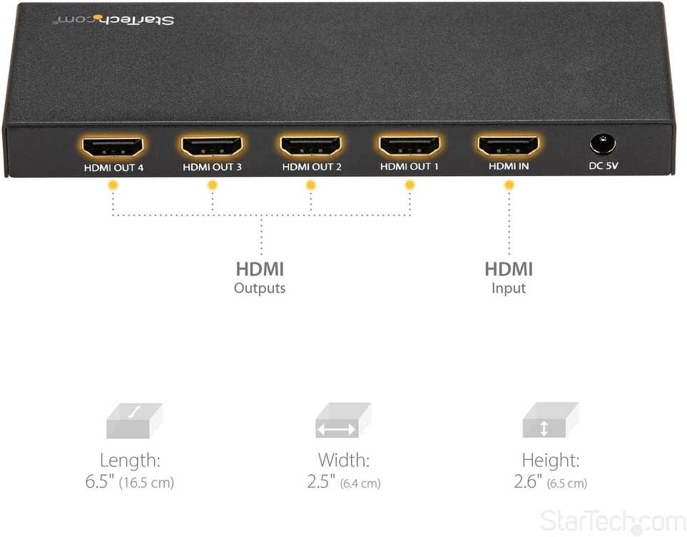 StarTech 4 HDMI prievadas Splitter 4K 60Hz F / F