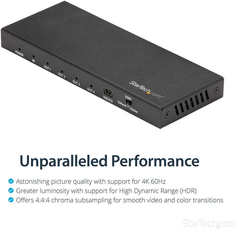 StarTech 4 HDMI prievadas Splitter 4K 60Hz F / F
