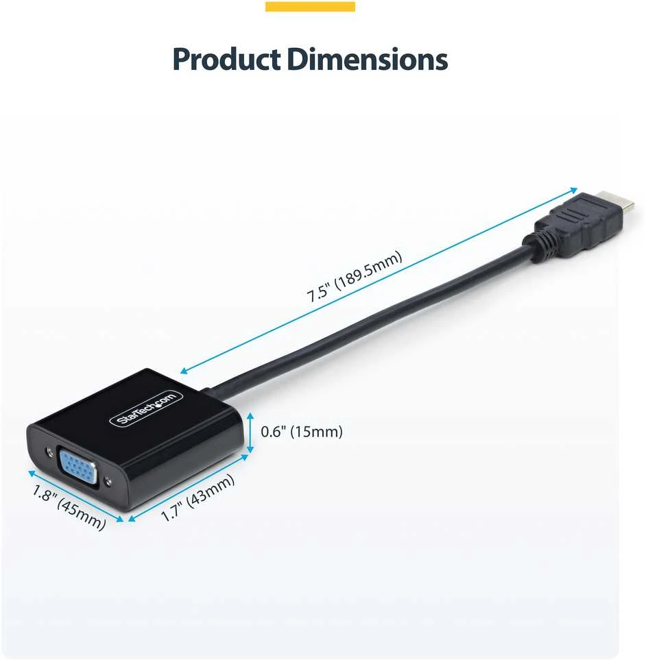 Adapteris AV StarTech StarTech HD2VGAE3 konwerter sygnału wideo Aktywny konwerter video 1920 x 1200 px