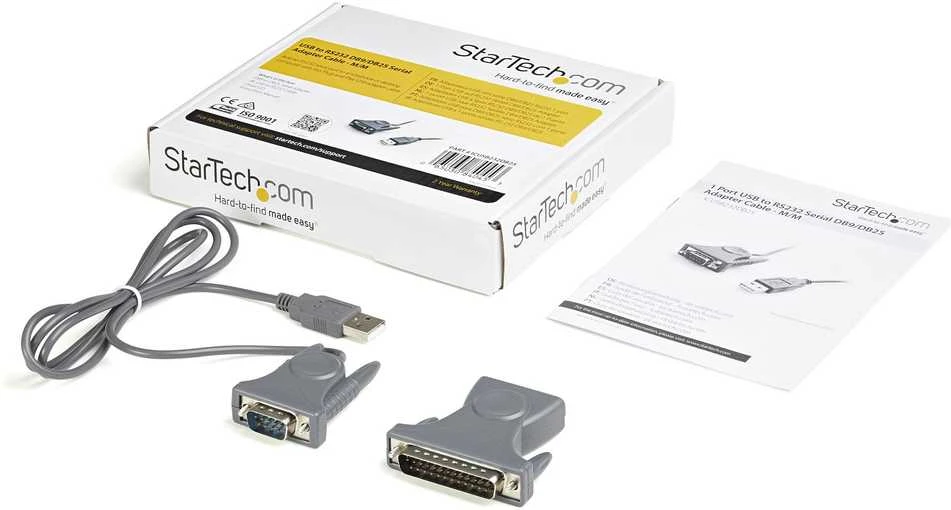 Kabelis USB StarTech USB-A - DB-9 0.9 m Pilka (ICUSB232DB25)