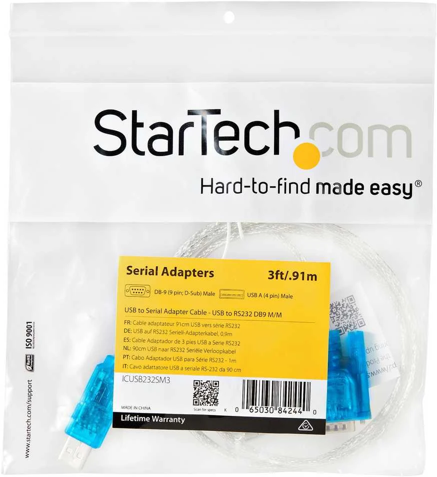 USB laidas DB-9 Startech ICUSB232SM3 Mėlyna 91 cm
