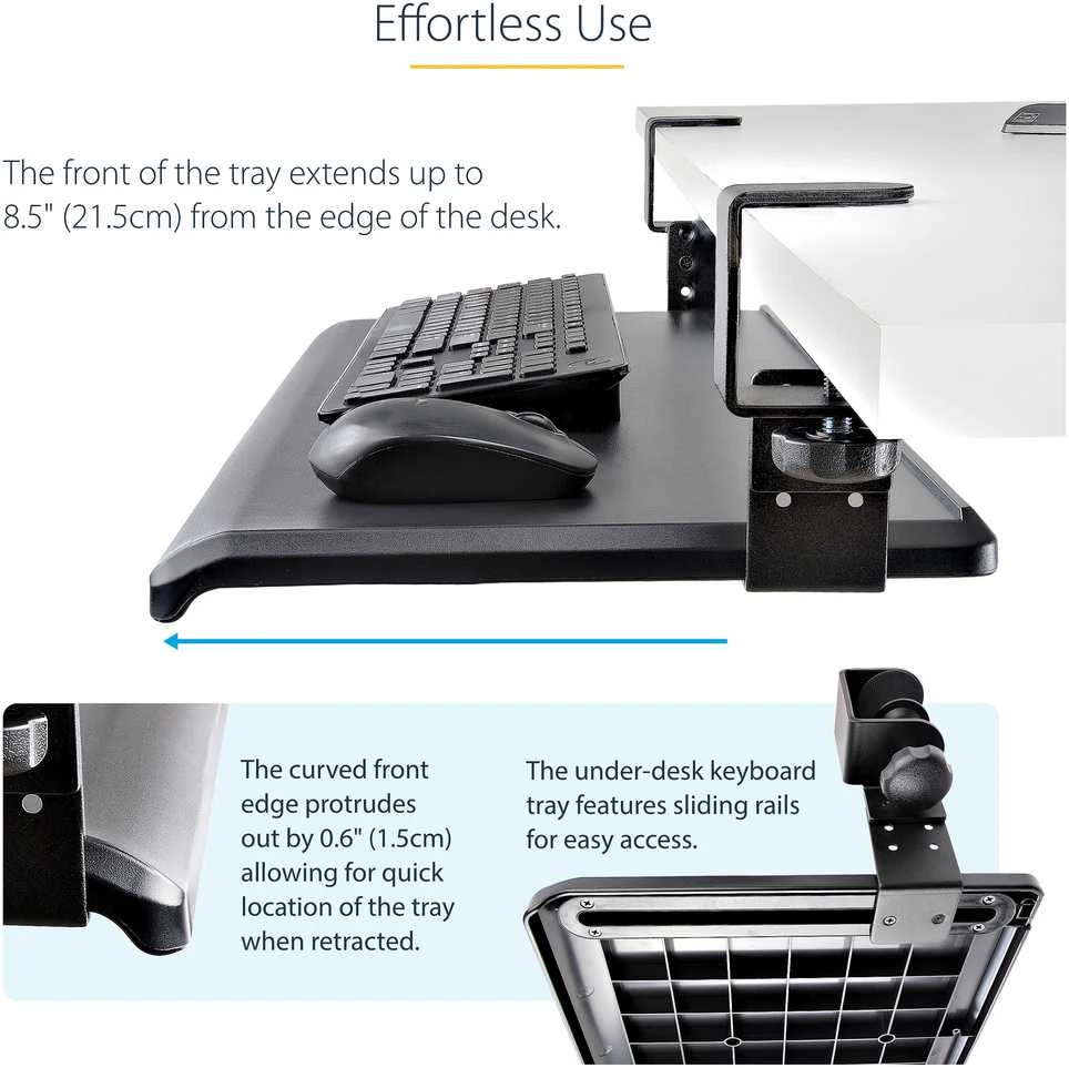 StarTech Klaviatūra-TRAY-CLAMP1/UNDER-DESK TRAY
