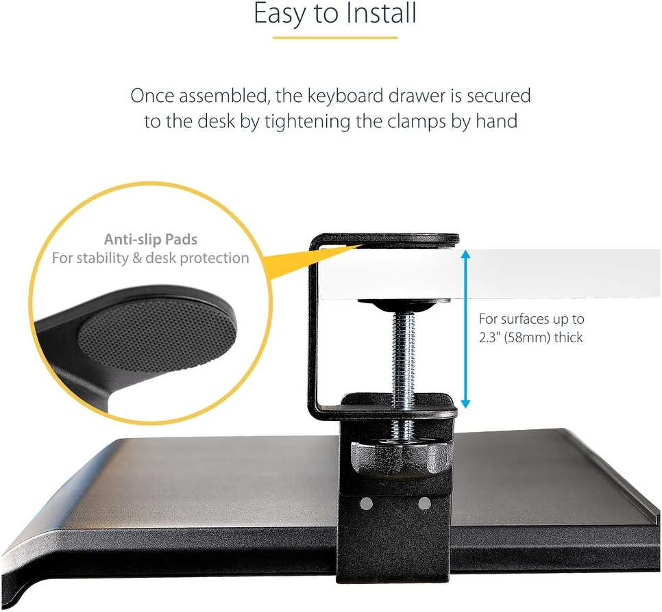 StarTech Klaviatūra-TRAY-CLAMP1/UNDER-DESK TRAY