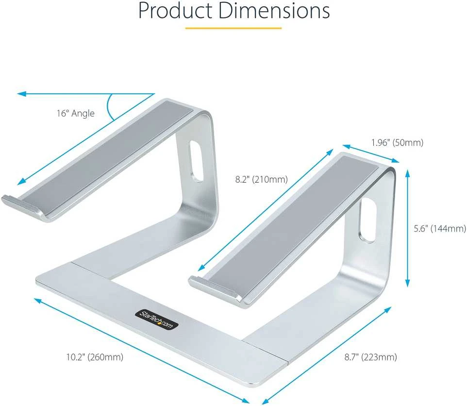StarTech StarTech LAPTOP-STAND-Sidabrinis stojak na notebooka 43,2 cm (17'') Podstawka na notebooka Sidabrinė