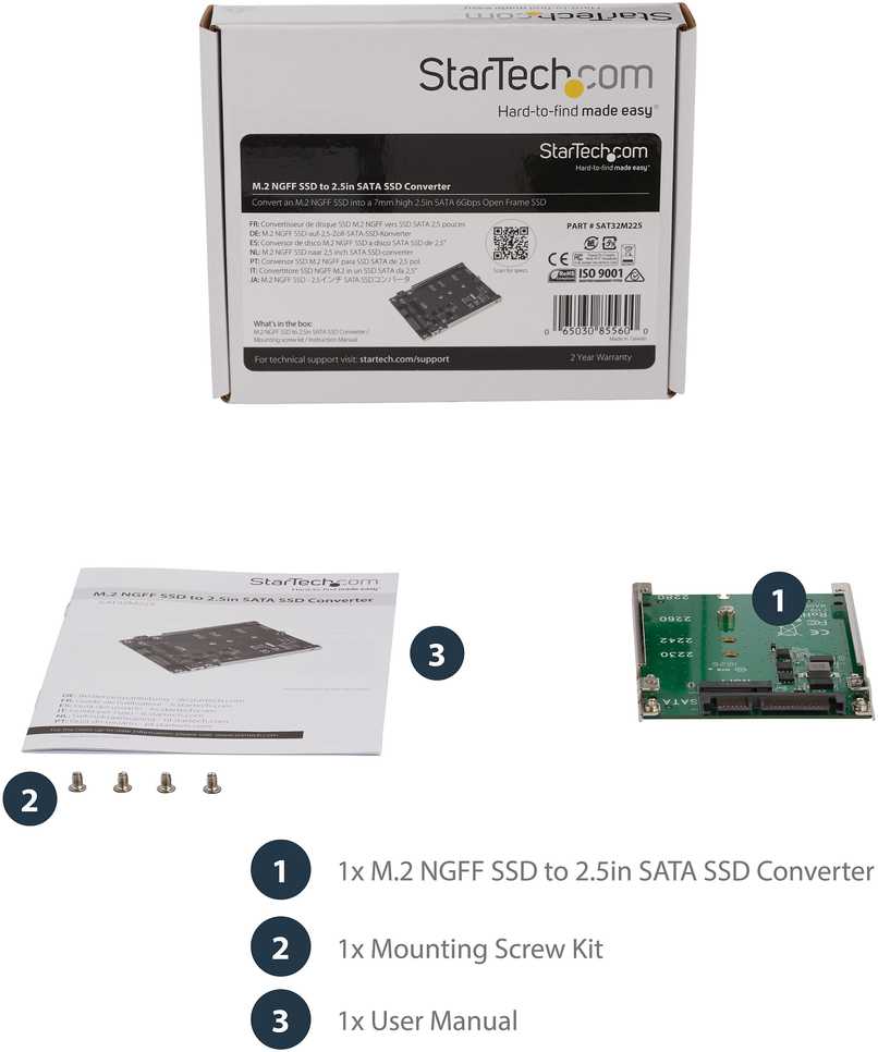 StarTech Adapteris M.2 SSD – 2.5 SATA (SAT32M225)