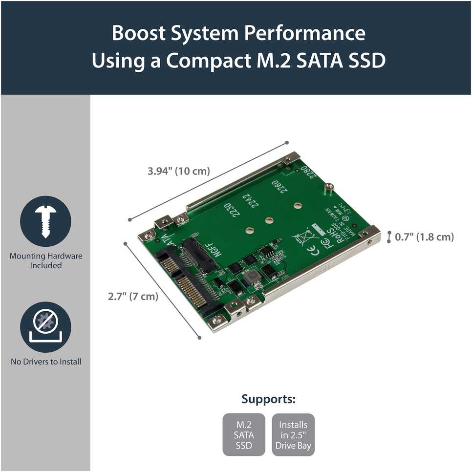 StarTech Adapteris M.2 SSD – 2.5 SATA (SAT32M225)