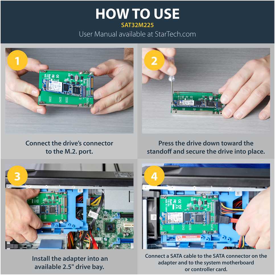 StarTech Adapteris M.2 SSD – 2.5 SATA (SAT32M225)