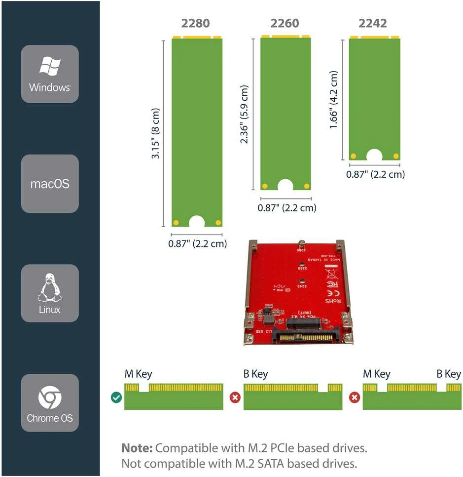 StarTech Adapteris M.2 to U.2 SFF-8639 (U2M2E125)