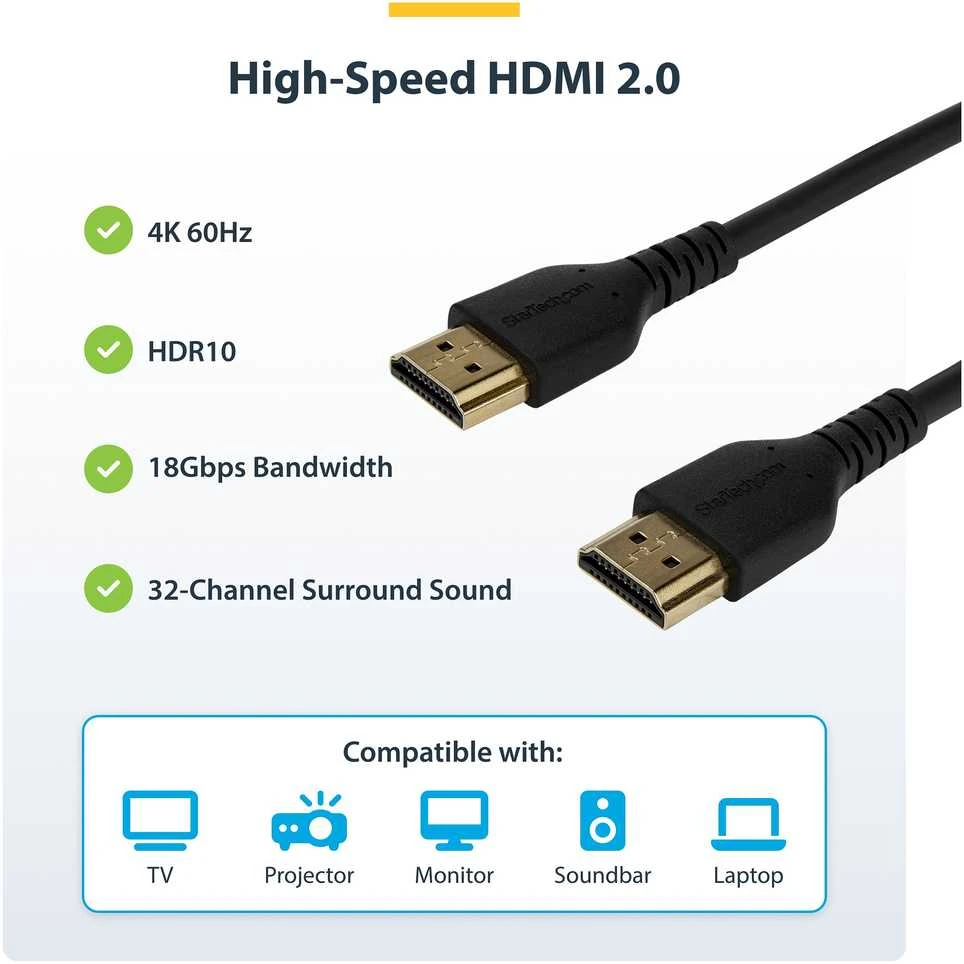 Kabelis StarTech HDMI - HDMI 1m juoda (RHDMM1MP)