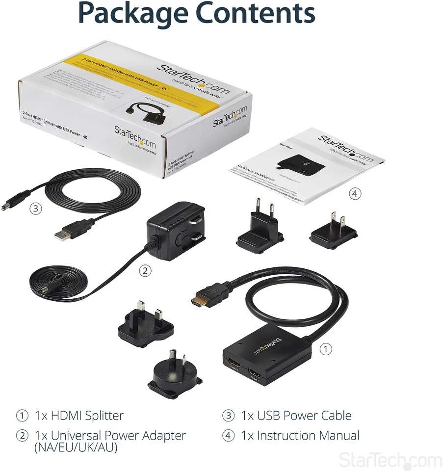 HDMI - 2 x HDMI adapteris Startech ST122HD4KU