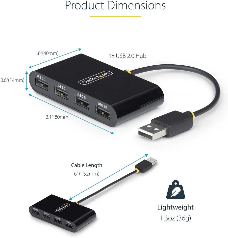 StarTech ST4200MINI2-USB-HUB/4-PORT USB 2.0 HUB COMPACT