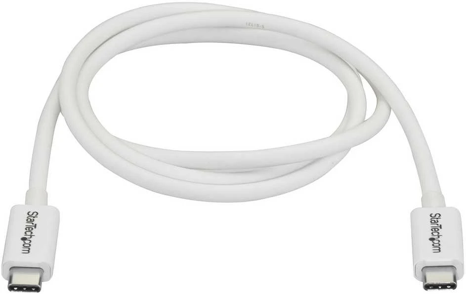 Kabelis USB StarTech USB-C - USB-C 1 m Baltas (TBLT3MM1MW)